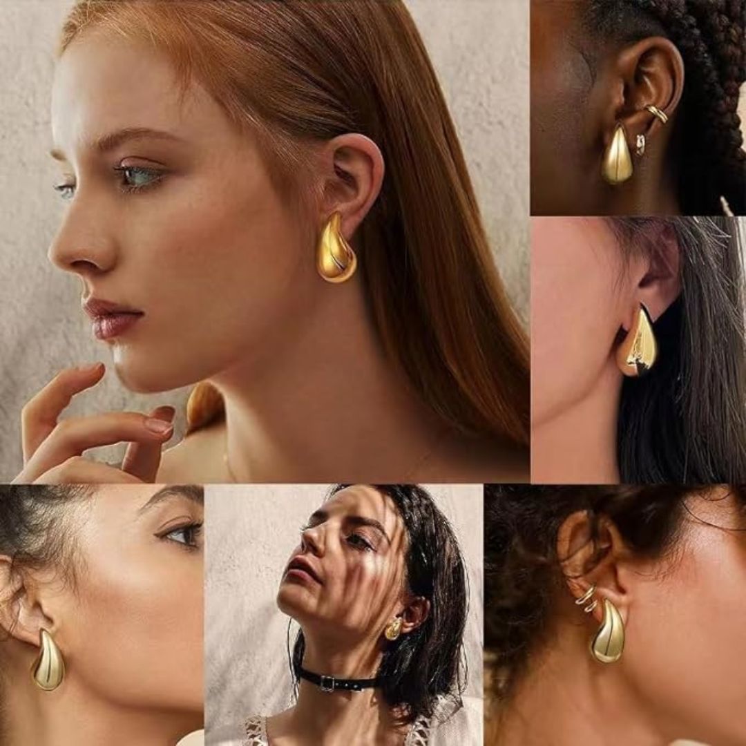 Limited Edition! ✨ Statement Chunky Gold Hoops: Effortless Elegance for Trendsetters