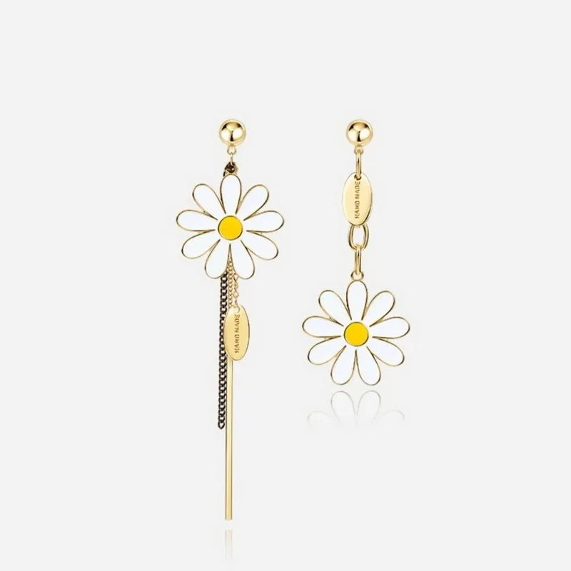 Daisy Flower Drop Earrings