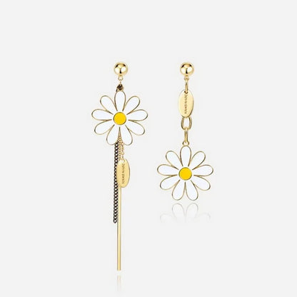 Daisy Flower Drop Earrings