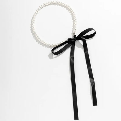 Long Black Ribbon Choker