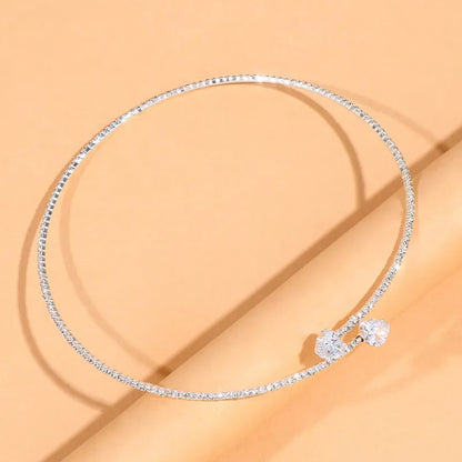 Rhinestone Heart Collar Choker